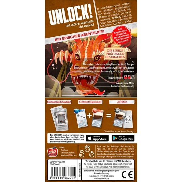 Asmodee Unlock! Die Sieben Prüfungen Des Drachen, Kartenspiel – Bild 4
