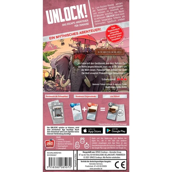 Asmodee Unlock! In 80 Minuten Um Die Welt, Kartenspiel – Bild 4