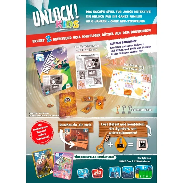 Asmodee Unlock! Kids - Auf Dem Bauernhof, Kartenspiel – Bild 4