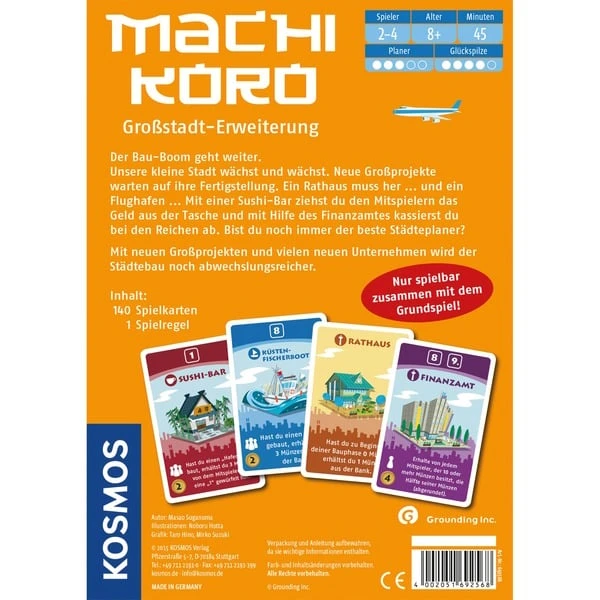 KOSMOS Machi Koro Großstadt Erweiterung, Brettspiel – Bild 2
