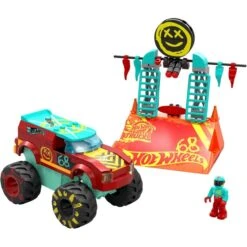 Mattel MEGA Hot Wheels Monster Trucks Demo Derby Extreme-Stunt Set, Konstruktionsspielzeug
