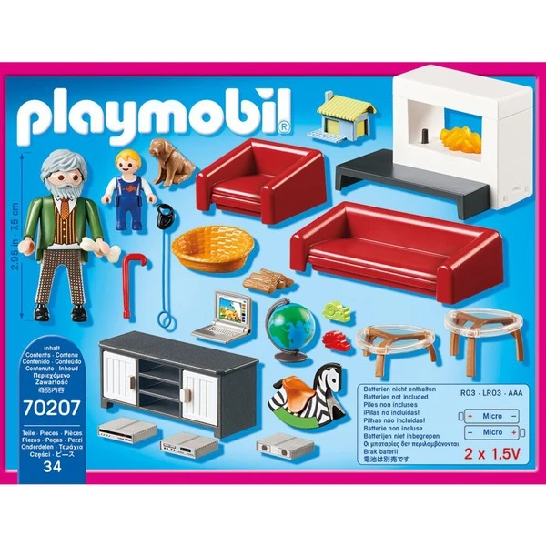 PLAYMOBIL 70207 Dollhouse Gemütliches Wohnzimmer, Konstruktionsspielzeug