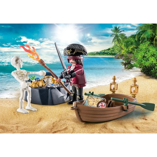 PLAYMOBIL 71254 Pirates Starter Pack Pirat Mit Ruderboot, Konstruktionsspielzeug – Bild 3