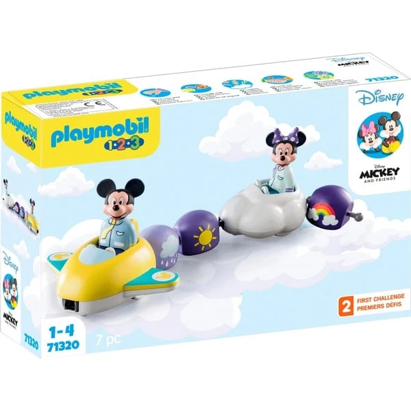 PLAYMOBIL 71320 1.2.3 & Disney: Mickys & Minnies Wolkenzug, Konstruktionsspielzeug