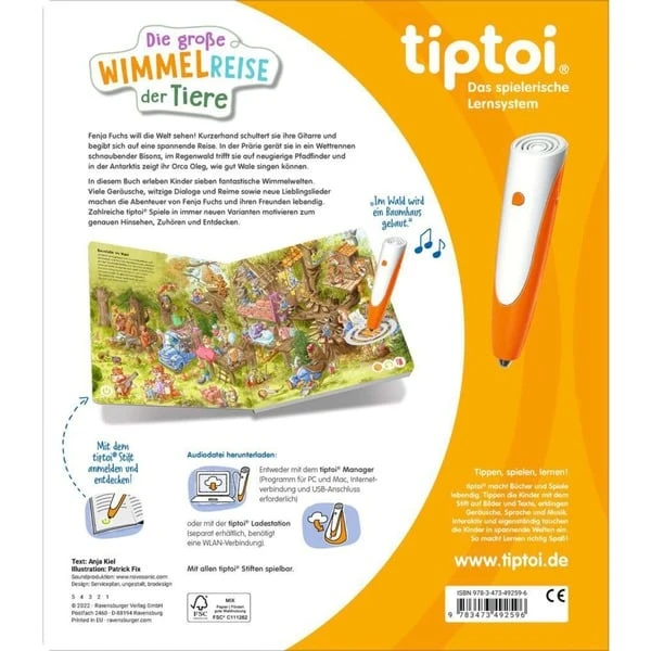 Ravensburger Tiptoi Die Große Wimmelreise Der Tiere, Lernbuch – Bild 2