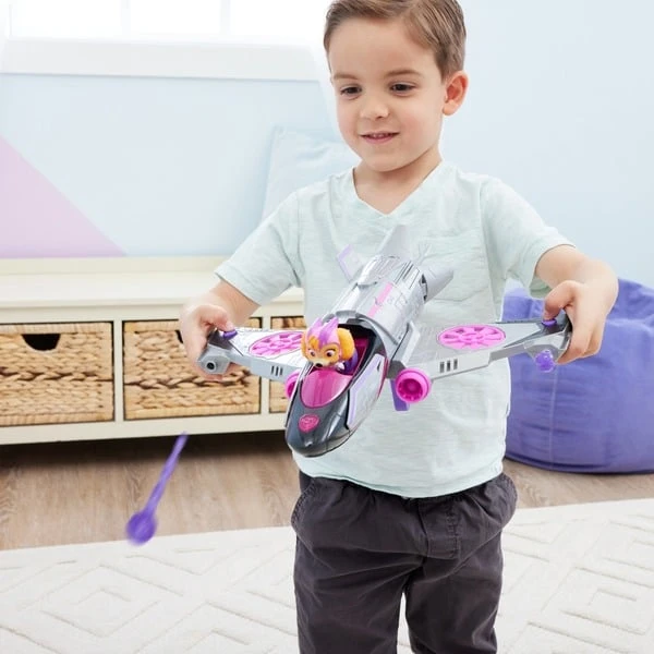 Spin Master Paw Patrol: Der Mighty Kinofilm, Skyes Deluxe Superhelden-Jet Inkl. Skye Figur, Spielfahrzeug – Bild 9