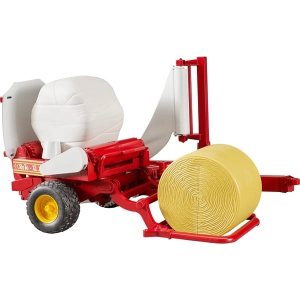 Bruder Ballenwickler Mit Ockerbraunem Und Schwarzem Rundballen, Modellfahrzeug – Bild 3